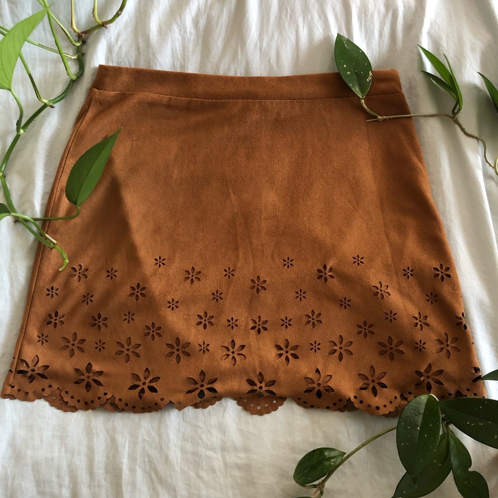 SOLD | Scalloped Suede Mini Skirt